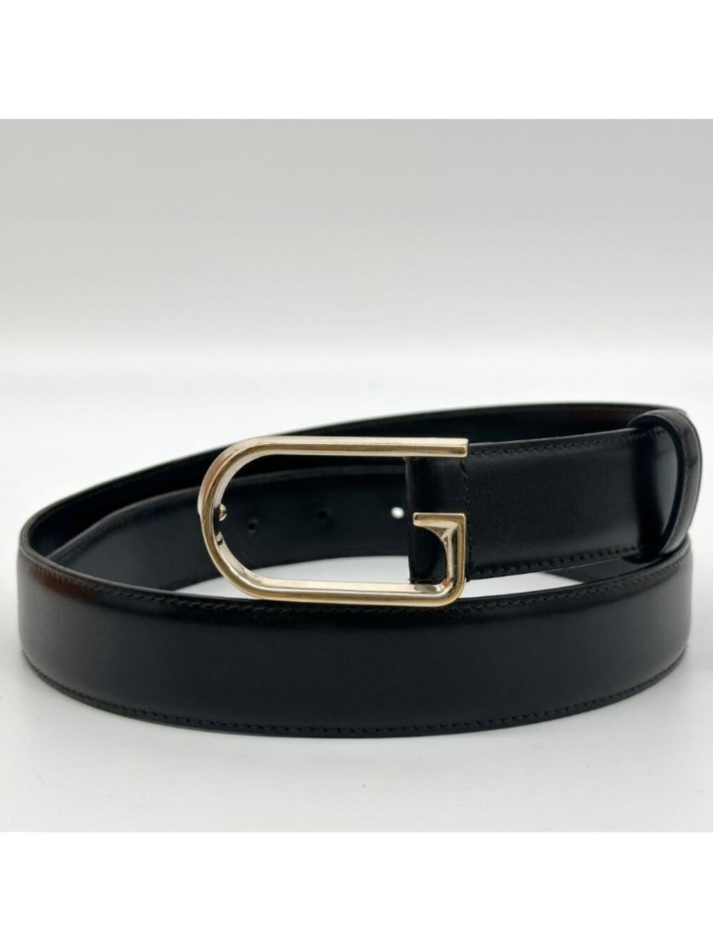 Gucci Vintage Belt Gold and Black Leather - Picture 9 of 9